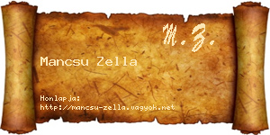 Mancsu Zella névjegykártya